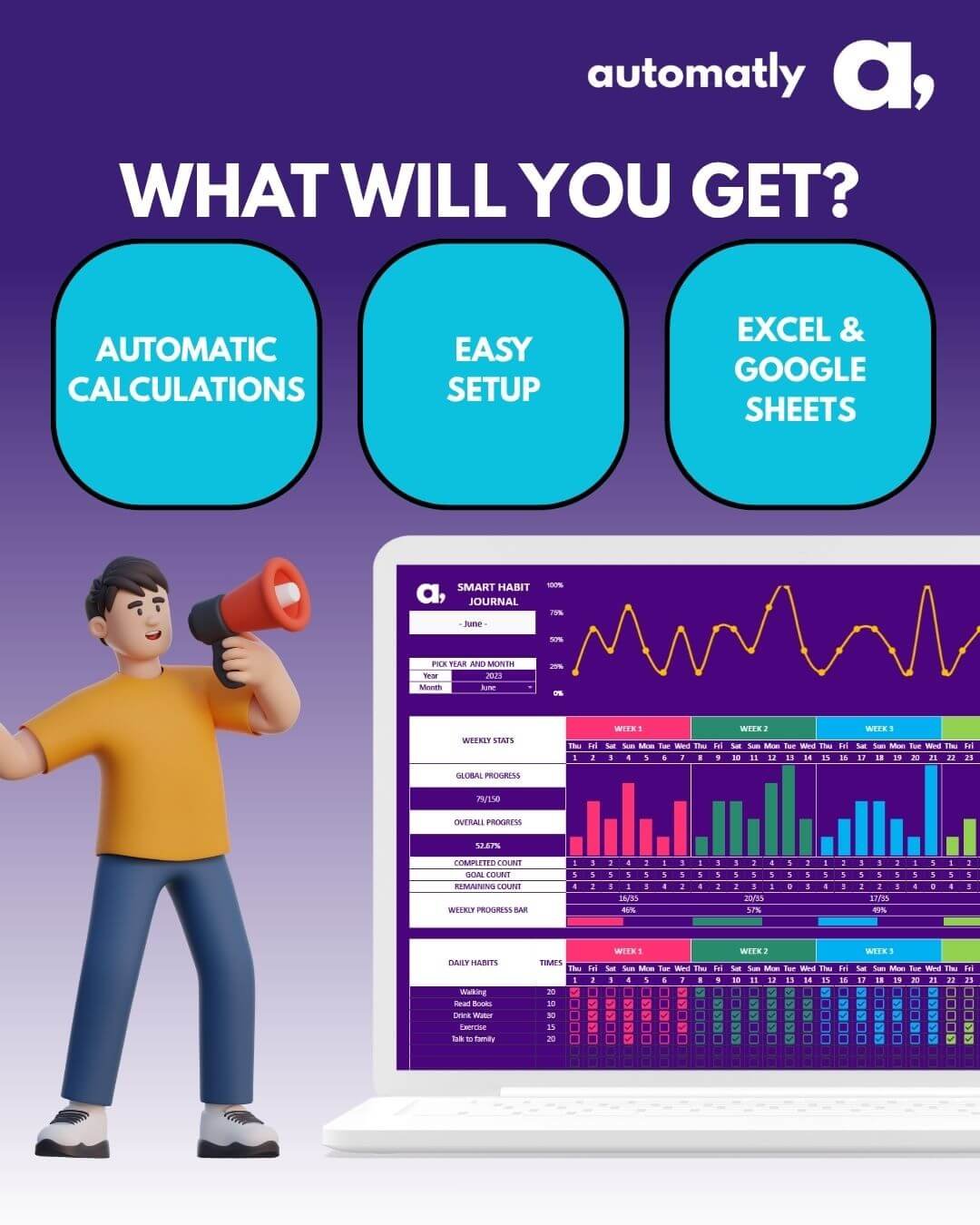 Smart Habit Journal_Excel - Image 2